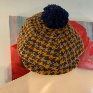 Vintage Millars Ireland 100% New Wool Patchwork Tweed Newsboy Cabbie Cap Hat EUC